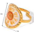 Large Ring Flower in Transparent Frame