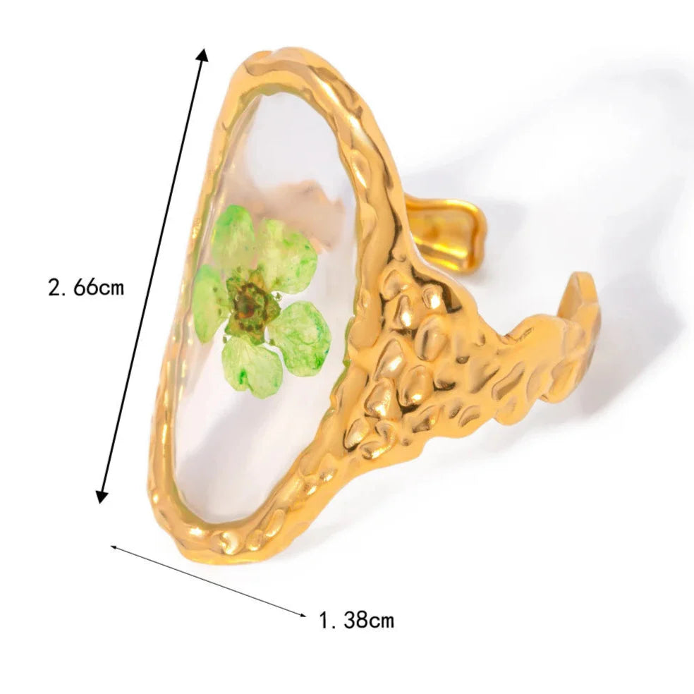Large Ring Flower in Transparent Frame