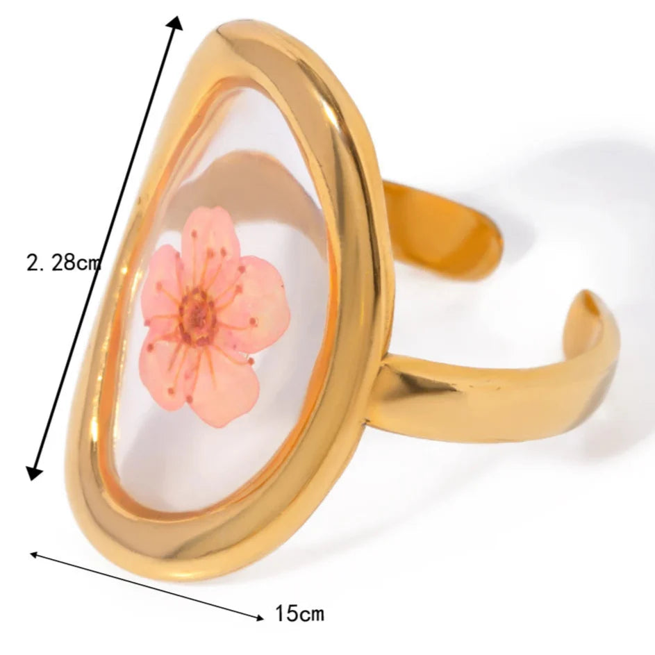 Large Ring Flower in Transparent Frame