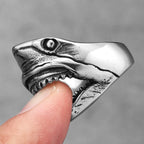 Large shark-head ring