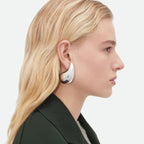 Imposing Silver Water Drop Stud Earrings