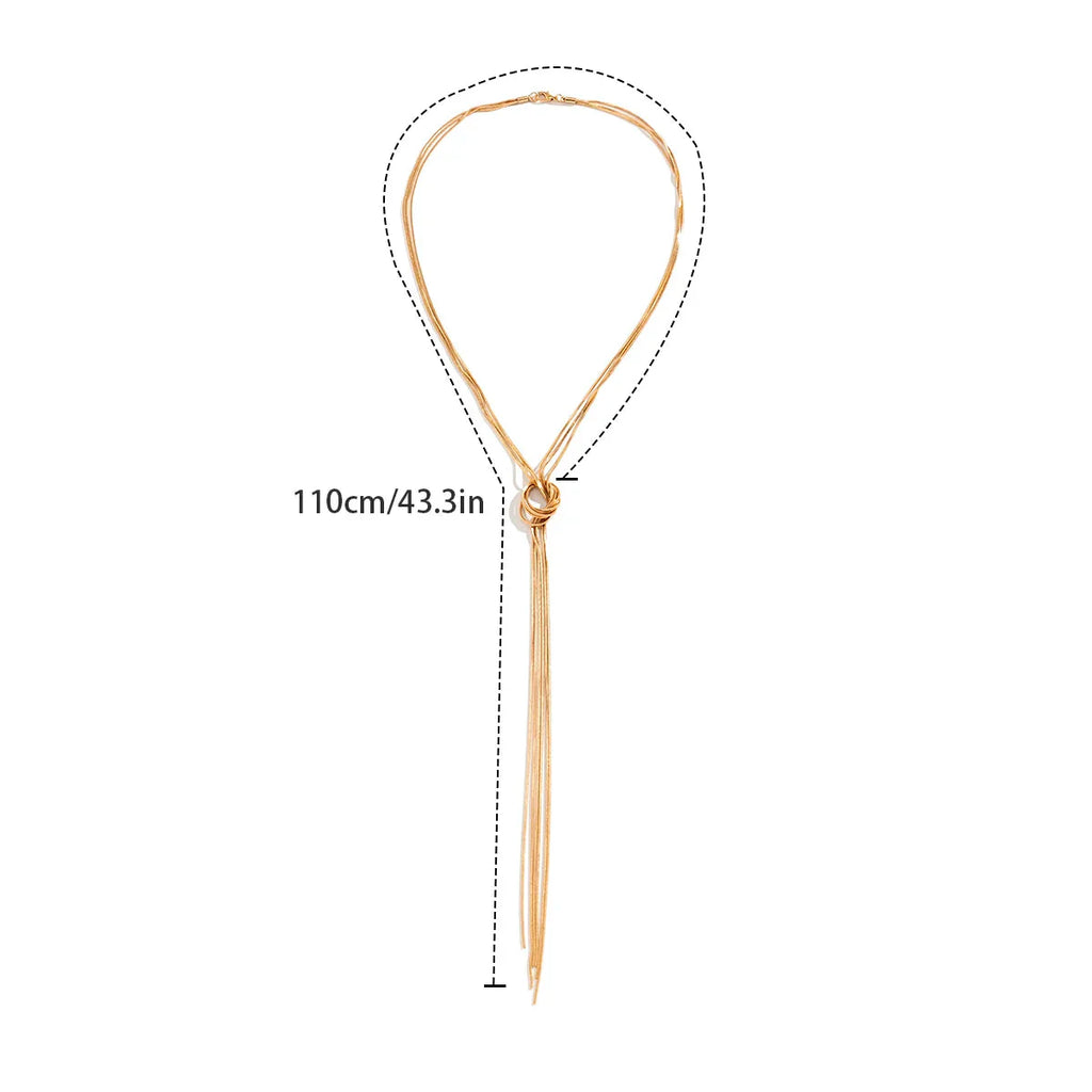 Long Neckline Necklace with Bow for Women