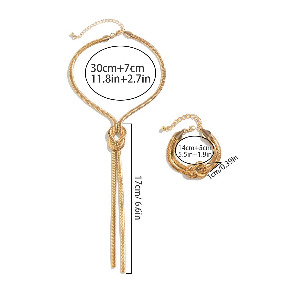 Long Necklace With Neckline & Its Knot Bracelet