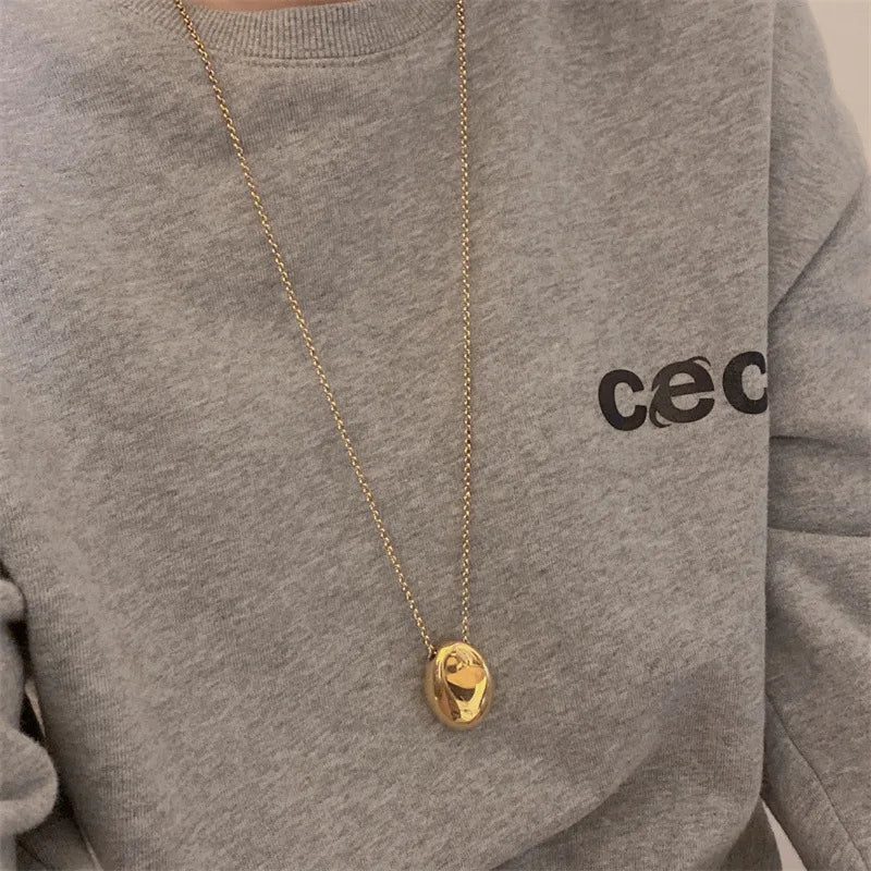 Long Necklace Pendant Large Water Drop gold