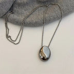 Long Necklace Pendant Large Water Drop silver