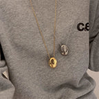 Long Necklace Pendant Large Water Drop silver