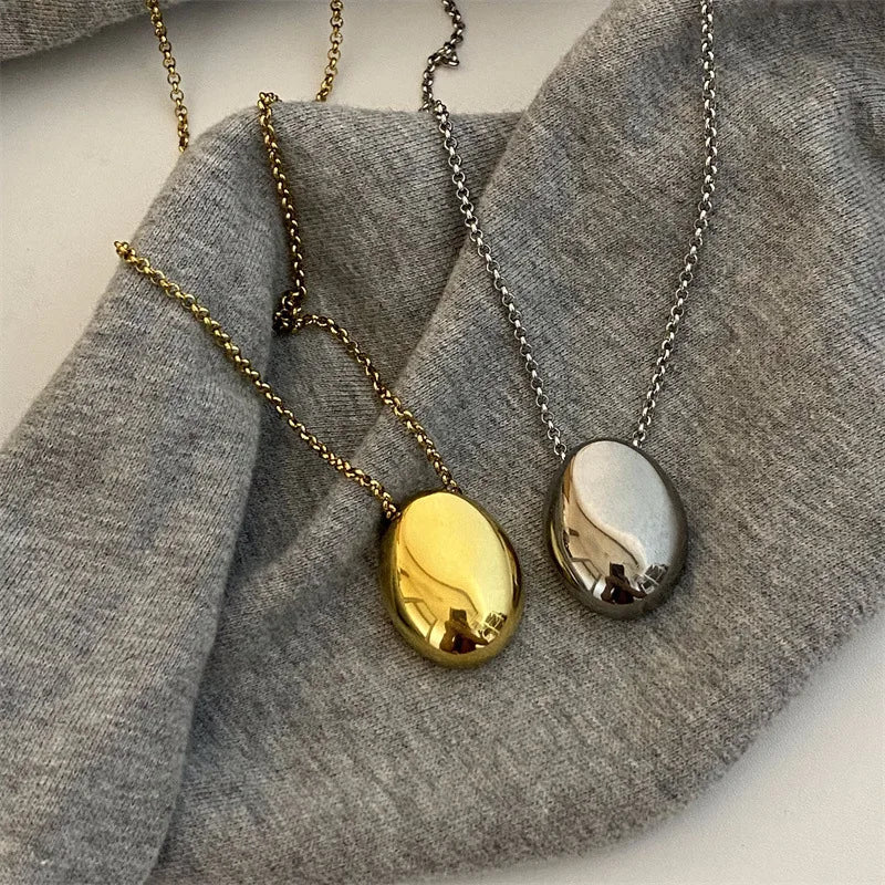 Long Necklace Pendant Large Water Drop gold