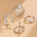 Long Ring Water Drop Band silver