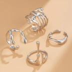 Long Ring Water Drop Band silver