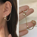 Long Moon Star Woman Earring Loop