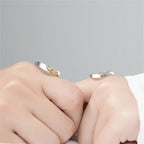 Set of 2 Couples Rings Moon and Sun Zircon Ring