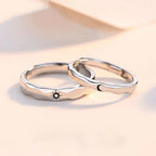 Set of 2 Couples Rings Romantic Sun and Moon Band