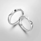 Set of 2 Couples Rings Romantic Sun and Moon Band
