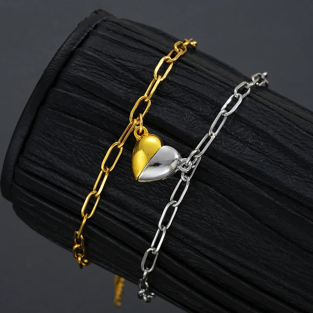Set of 2 Half-Heart Bracelets for Couples