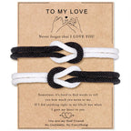 Set of 2 Knot Bracelets for Couples in White and Black