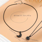 Set of 2 Necklaces with Glowing Moon or Sun Pendant for Couples