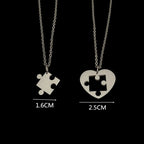 Set of 2 Necklaces with Puzzle Pendant for Couples