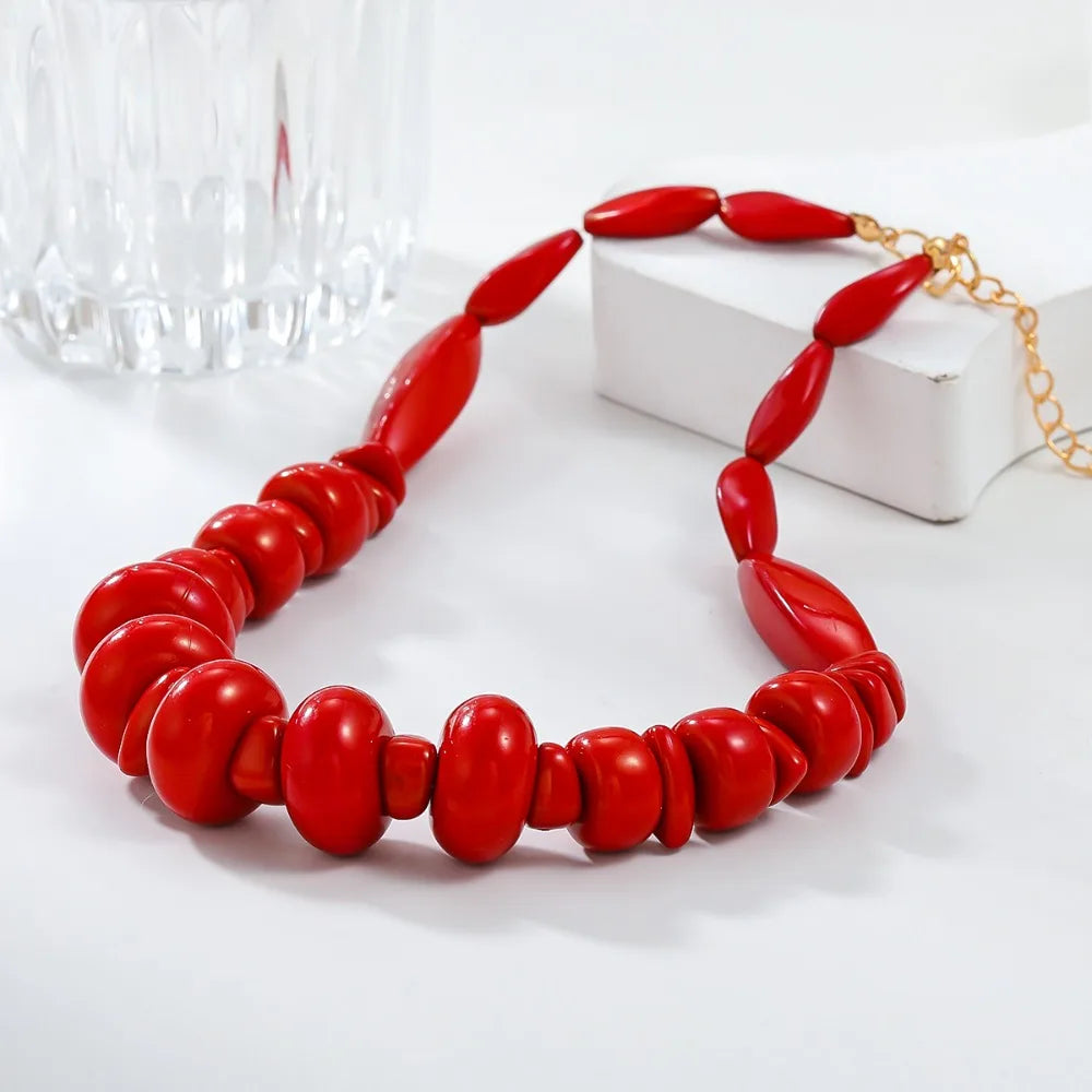 Set of 2 red coral necklaces