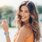 Set of 3 Colorful Waterproof Brazilian Bracelets turquoise blue