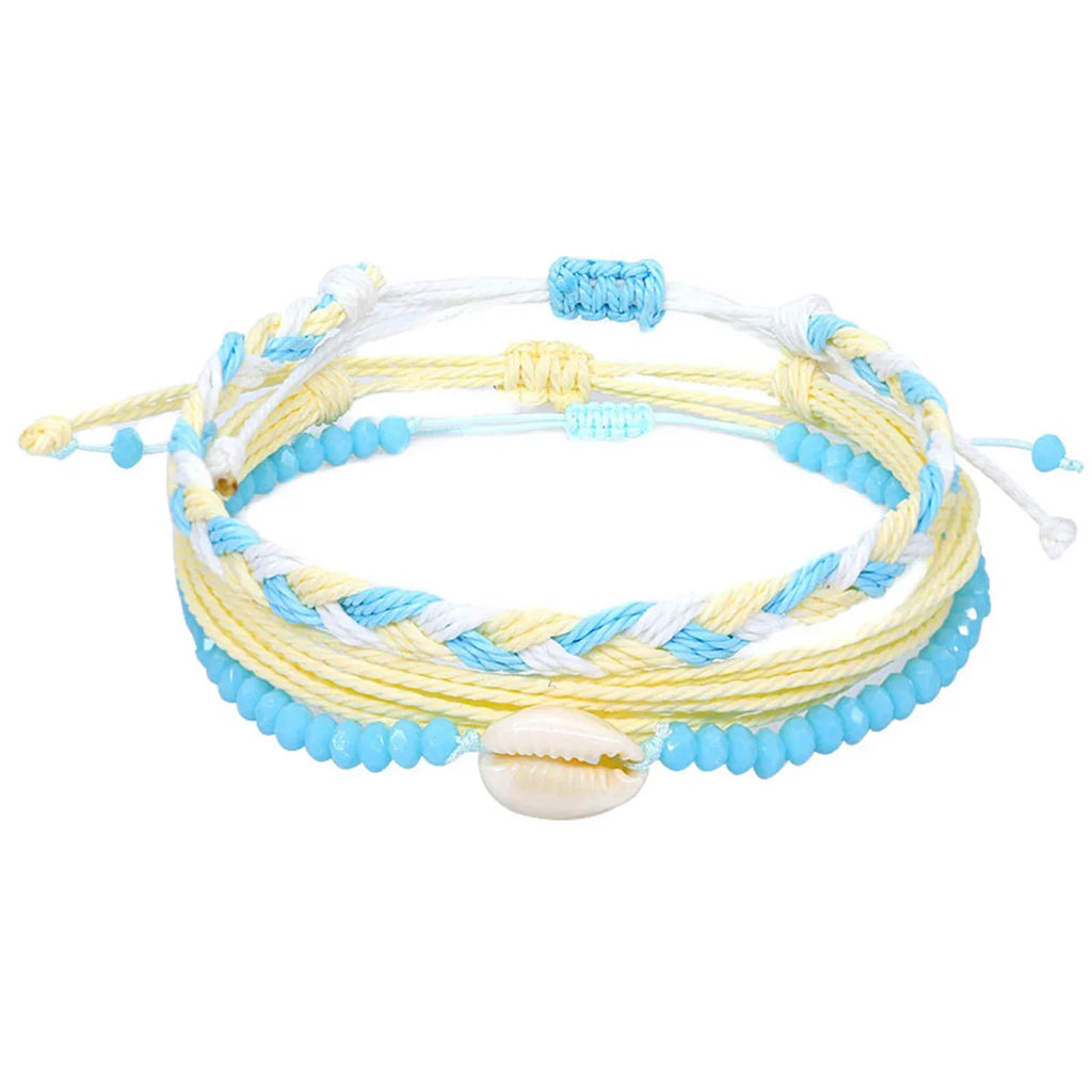 Set of 3 Colorful Waterproof Brazilian Bracelets yellow