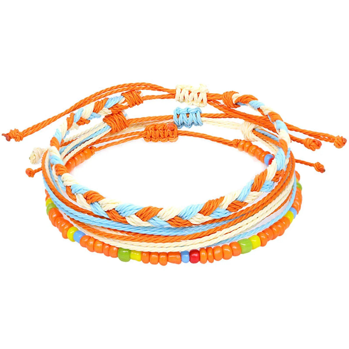 Set of 3 Colorful Waterproof Brazilian Bracelets orange