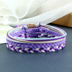 Set of 3 Waterproof Braided Brazilian Bracelets purple