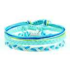 Set of 3 Waterproof Braided Brazilian Bracelets blue
