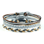 Set of 3 Waterproof Braided Brazilian Bracelets gray
