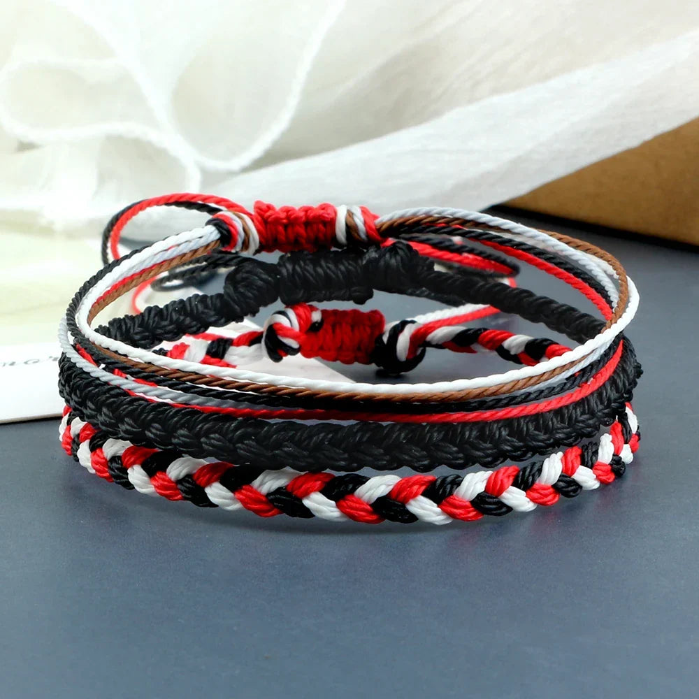 Set of 3 Waterproof Braided Brazilian Bracelets black