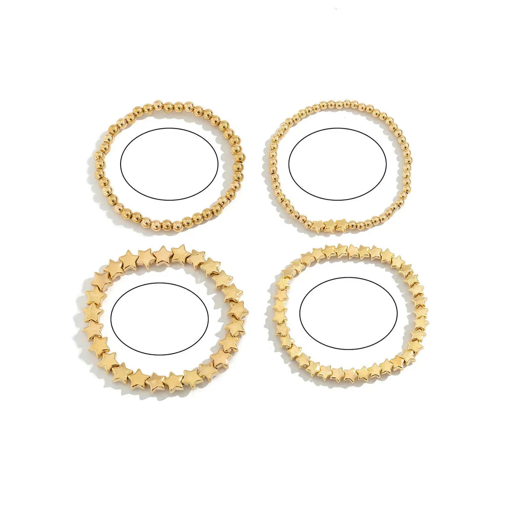 Set of 4 Gold Star Bracelets