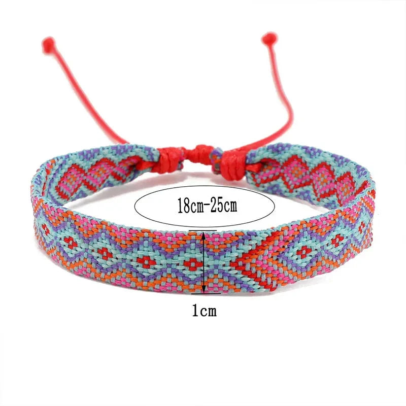 Set of 8 Brazilian Bracelets with Geometric Patterns