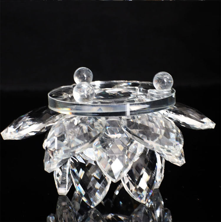 Fengshui Crystal Glass Ornament "Quartz Flower" - Healing, Buddhism, Meditation 