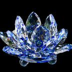 Fengshui Crystal Glass Ornament "Quartz Flower" - Healing, Buddhism, Blue Meditation