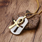Silver and gold Ankh pendant