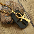 Black and gold Ankh pendant