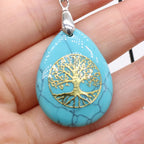 Natural Stone Ball Pendant Tree of Life