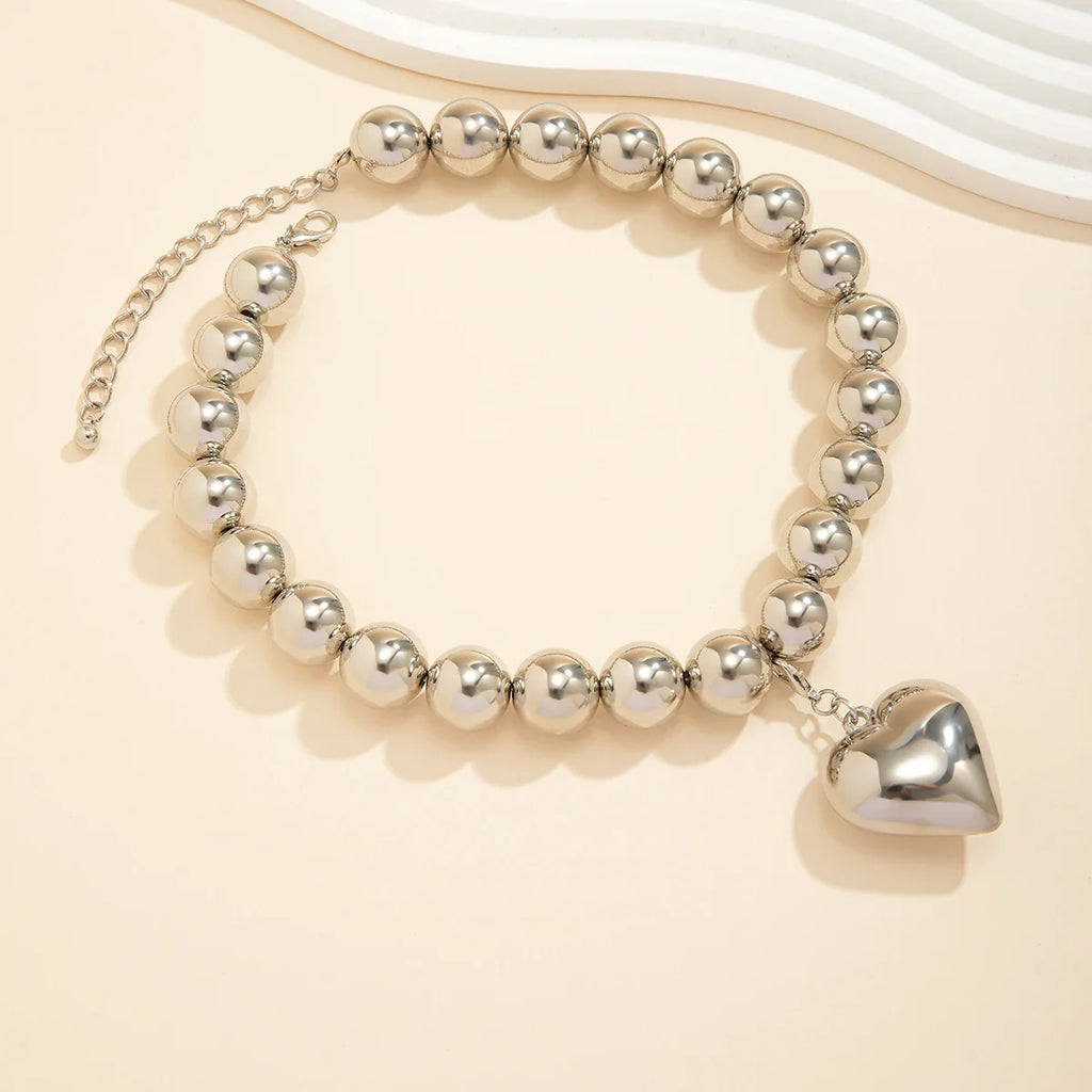 Heart Pendant Women's Silver Necklace