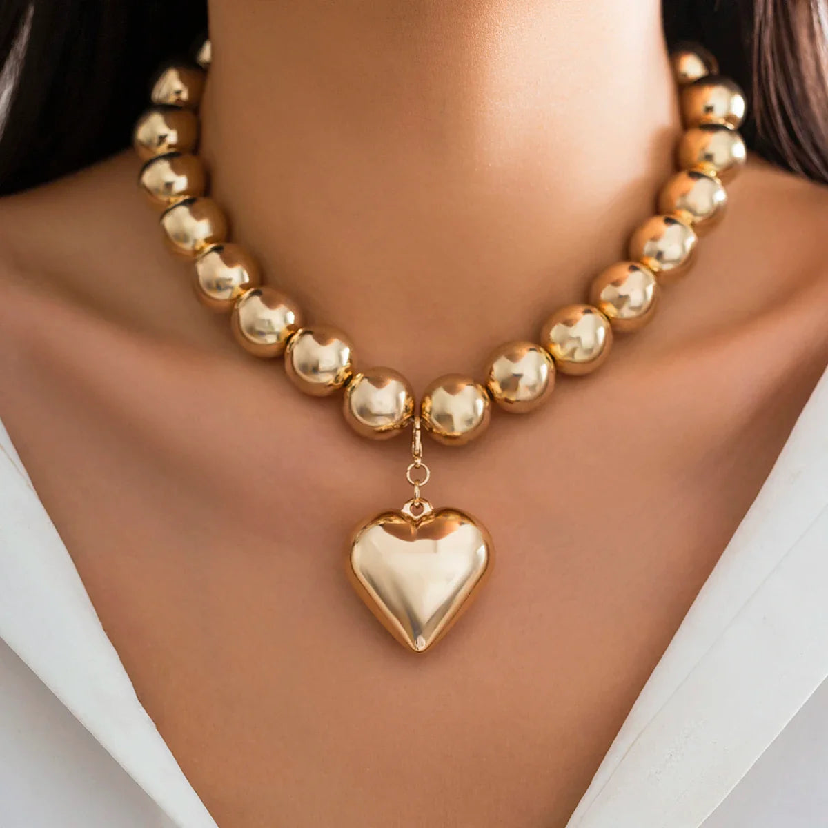 Heart Pendant Women's Gold Necklace