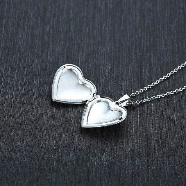 Locket Heart Pendant for Photo silver