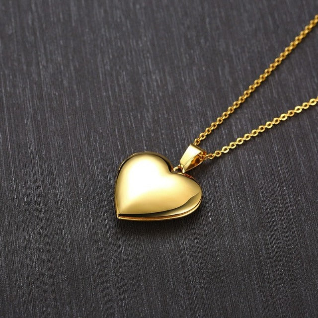 Locket Heart Pendant for Photo gold