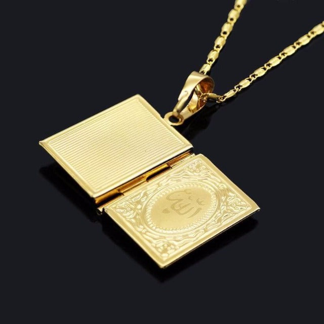 Silver Gold Quran Pendant Men Women gold