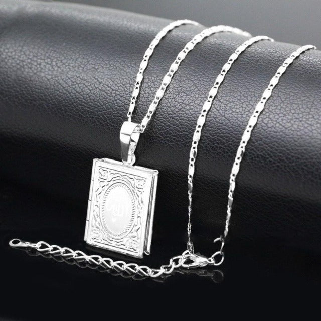 Silver Gold Quran Pendant Men Women silver