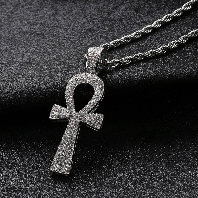 Egyptian Ankh Cross Pendant Silver