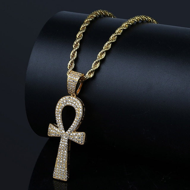 Egyptian Ankh Cross Pendant Gold
