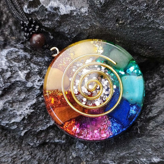 Orgonite Stone Pendant 7 Chakras & Necklace for Men and Women