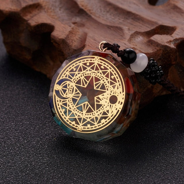 Orgonite Stone Pendant & Necklace for Men and Women Protection & Meditation Star