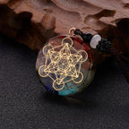 Orgonite Stone Pendant & Necklace for Men and Women Protection & Meditation Metatron