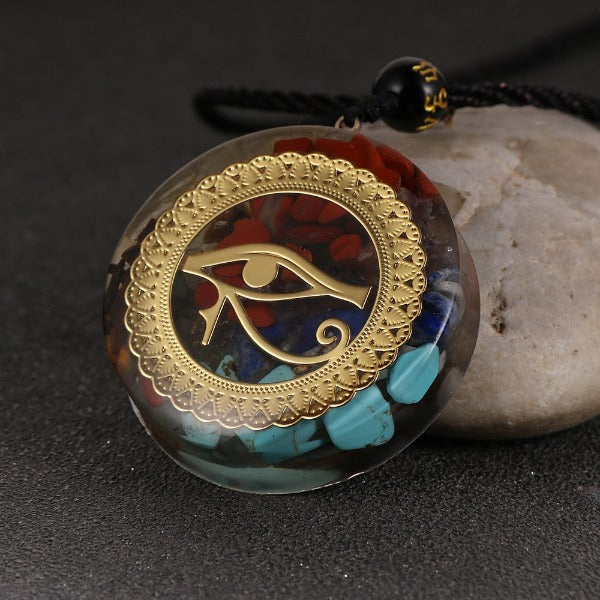 Orgonite Stone Pendant & Necklace Men Women Protection Meditation oudjat eye