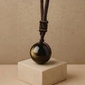 "Sphere" Pendant in Golden Obsidian Energy Shield 