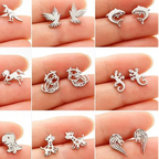 Small stud earrings with shark motif